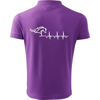 Pánská košile Hlava koně EKG - Polokošile pánská Pique Polo 203 - 4XL ( Fialová )