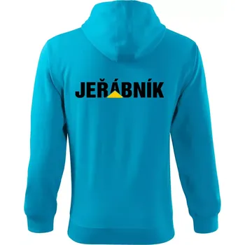 Pánská mikina Jeřábník nápis - Mikina s kapucí na zip trendy zipper - 3XL ( Světlý tyrkys )