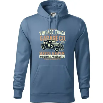 Pánská mikina Vintage Truck - Mikina pánská Cape s kapucí - 4XL ( Denim )