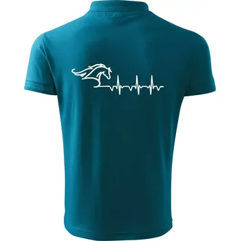 Pánská košile Hlava koně EKG - Polokošile pánská Pique Polo 203 - M ( Tmavý tyrkys )