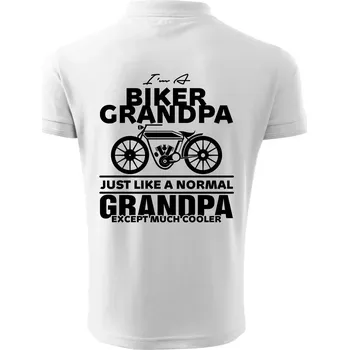 Pánská košile Biker Grandpa - Polokošile pánská Pique Polo 203 - 4XL ( Bílá )