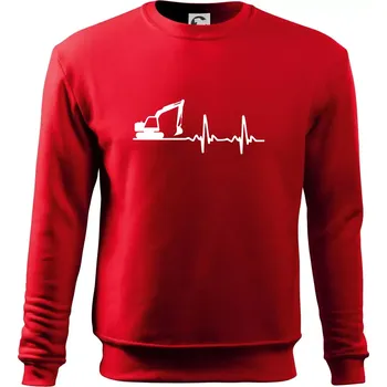 Pánská mikina EKG bagr - Mikina Essential pánská - M ( Červená )