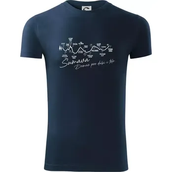 Pánská móda Šumava - Domov pro duši i tělo - Viper FIT - Pánské zůžené tričko - 3XL ( Námořní modrá (velmi tmavá - téměř černá) )