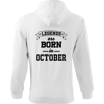 Pánská mikina Legends are born in October - Mikina s kapucí na zip trendy zipper - M ( Bílá )