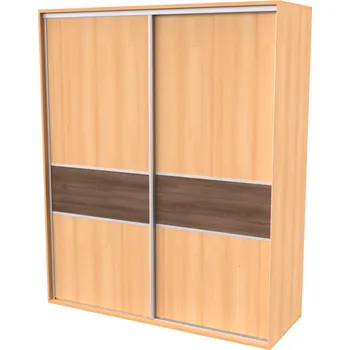 Šatní skříň NÁBYTEK MIKULÍK s.r.o. FLEXI 2 - šatní skříň dveře dělené ltd, 180/200/220 x 220/240cm Šířka: 200cm, Výška: 240cm, Dekor: olše Šířka: 180cm, Dekor: buk