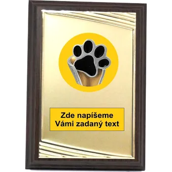 Kynologie plaketa H122-G231.01-L386 Zde napište text na štítky a součet zadejte do košíku. Více informací viz.POPIS v dolní části.