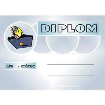 Kulečník diplom A4 č.8 Budete vyplňovat na PC - zde napište BEZ LINEK.