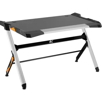 Psací stůl Herní stůl s barevnými LED RGB světlý 129,5 x 72,5 cm do 50 kg