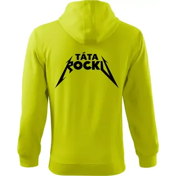 Pánská mikina Táta rocku metal - Mikina s kapucí na zip trendy zipper - 2XL ( Limetková )