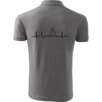 Pánská košile Ekg yoga - Polokošile pánská Pique Polo 203 - 3XL ( Tmavě šedý melír )
