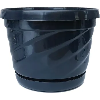 Květináč Květináč s miskou Malaga 190x130 mm antracit