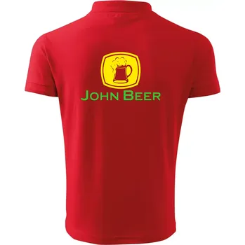 Pánská košile John Beer - Pivo - Polokošile pánská Pique Polo 203 - XL ( Červená )