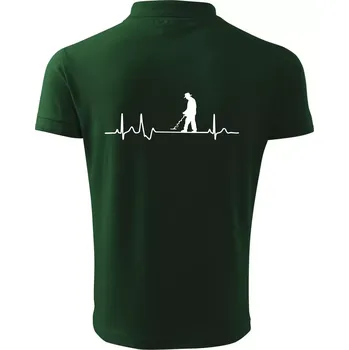 Pánská košile EKG detektor - Polokošile pánská Pique Polo 203 - 3XL ( Lahvově zelená )