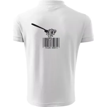Pánská košile Čárový kód pasta - Polokošile pánská Pique Polo 203 - 4XL ( Bílá )