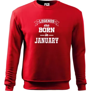 Pánská mikina Legends are born in January - Mikina Essential pánská - 2XL ( Červená )
