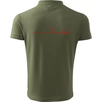 Pánská košile Poker EKG kule kára - Polokošile pánská Pique Polo 203 - L ( Khaki )
