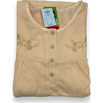 Dámské pyžamo Namky Dámská froté noční košile s dlouhým rukávem MARTA Barva: Žlutá, Velikost: 2XL