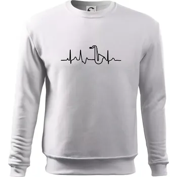 Pánská mikina Saxofon ekg - Mikina Essential pánská - L ( Bílá )