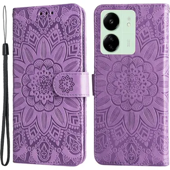 Pouzdro na mobilní telefon Sunflower knížkové pouzdro na Xiaomi Poco C65/Redmi 13C - fialové