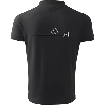 Pánská košile Poker EKG žaludy trefy - Polokošile pánská Pique Polo 203 - 5XL ( Dřevěné uhlí )