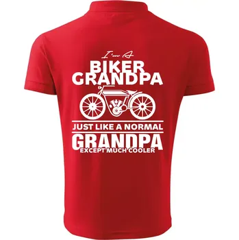 Pánská košile Biker Grandpa - Polokošile pánská Pique Polo 203 - 2XL ( Červená )