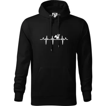 Pánská mikina EKG diabolo - Mikina pánská Cape s kapucí - 4XL ( Černá )