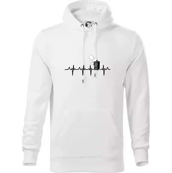 Pánská mikina EKG udírna - Mikina pánská Cape s kapucí - 4XL ( Bílá )