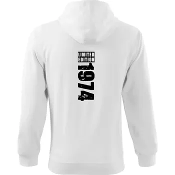 Pánská mikina Limited edition 1974 pruh - Mikina s kapucí na zip trendy zipper - M ( Bílá )