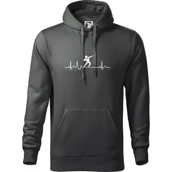 Pánská mikina EKG vrh koulí - Mikina pánská Cape s kapucí - 4XL ( Tm. břidlice (šedozelená) )