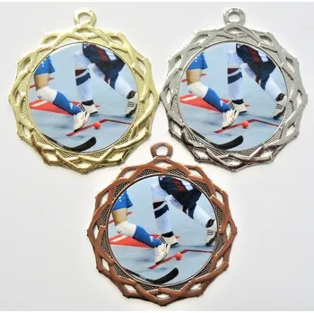 Hokejbal medaile DI7003-L187 Zde napište text na štítky a součet zadejte do košíku. Více informací viz.POPIS v dolní části.