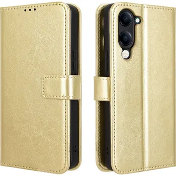 Pouzdro na mobilní telefon Crazy knížkové pouzdro na Vivo Y29s 5G - zlaté