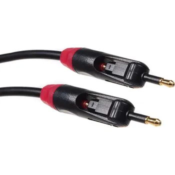 Audio kabel Optický kabel TOSLINK / JACK rotační zástrčky - 0.5m - Drát má konektory zakryté 24kar. zlatem
