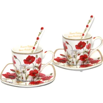 Porcelánová sada šálků na espresso s talíři Queen Isabell W9PWH06-09596
