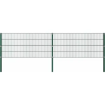 Plot vidaXL Plotový panel se sloupky železný 349 x 80 cm zelený [278605]