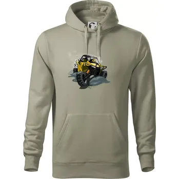 Pánská mikina ATV bugina žlutá - Mikina pánská Cape s kapucí - 5XL ( Light khaki )