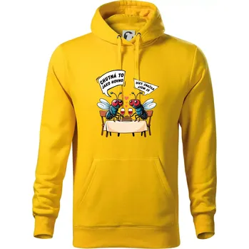 Pánská mikina Mouchy večeře - Mikina pánská Cape s kapucí - XL ( Žlutá )