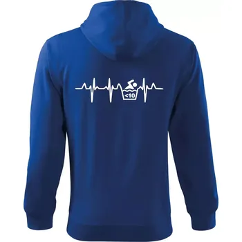 Pánská mikina Otužilec EKG 10 - Mikina s kapucí na zip trendy zipper - L ( Královská modrá )