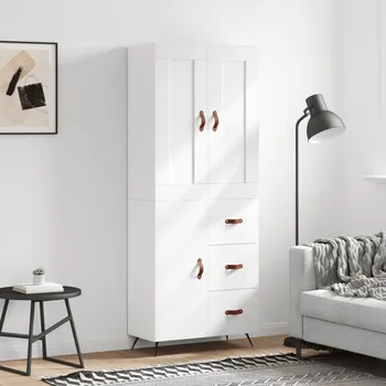 přebalovací pult a komoda Skříň highboard bílá 69,5 x 34 x 180 cm kompozitní dřevo Bílá3199785