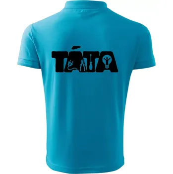 Pánská košile Táta nápis - elektrikář - Polokošile pánská Pique Polo 203 - S ( Světlý tyrkys )