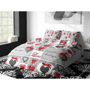 Povlečení Aaryans vánoční povlečení mikroplyš Wish šedé 140 x 200, 70 x 90 cm zipový uzávěr