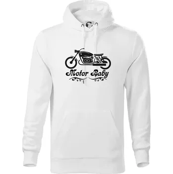 Pánská mikina Motor baby - Mikina pánská Cape s kapucí - 5XL ( Bílá )