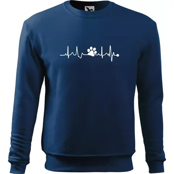 Pánská mikina Ekg psí tlapka - Mikina Essential pánská - S ( Půlnoční modrá )