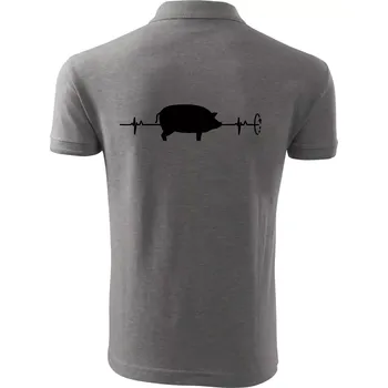 Pánská košile EKG gril - Polokošile pánská Pique Polo 203 - 4XL ( Tmavě šedý melír )