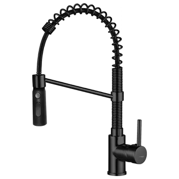 Vodovodní baterie Kuchinox SERPEN volně stojací dřezová baterie, pružinová černá