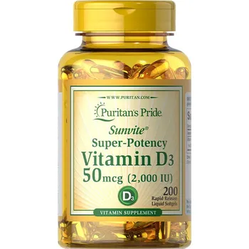 Fitness strava Puritan's Pride Vitamin D3 2000 IU (50 mcg) 200 kapslí