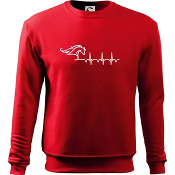 Pánská mikina Hlava koně EKG - Mikina Essential pánská - XL ( Červená )