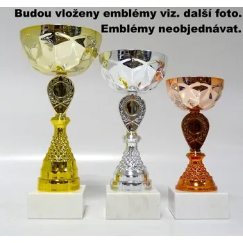 Cyklo žena poháry 510-L333 - Emblém viz. další foto v ceně Zde napište text na štítky a součet zadejte do košíku. Více informací viz.POPIS v dolní části.