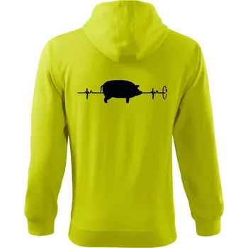 Pánská móda EKG gril - Mikina s kapucí na zip trendy zipper - XL ( Limetková )