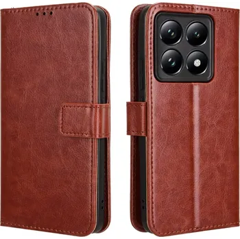 Pouzdro na mobilní telefon Crazy knížkové pouzdro na Xiaomi 14T - hnědé