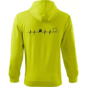 Pánská móda Plavání EKG - Mikina s kapucí na zip trendy zipper - S ( Limetková )